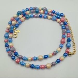 VTG Joan Rivers Multi Colored Pastel Faux Pearl Beaded Necklace